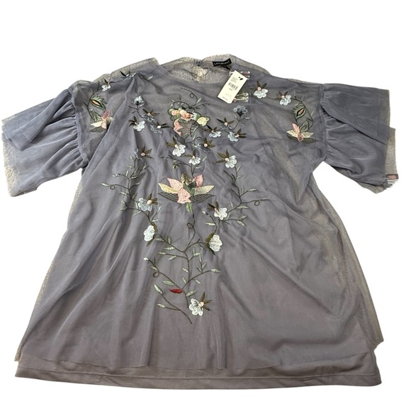 Lane Bryant Tops - Lane Bryant Purple Floral Sheer Overlay with Purple Cami Tank Size 18/20 NWT